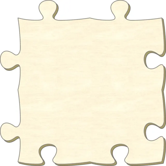 Blanko Holzpuzzle-Teil unendlich S, 10,2 x 10,2 cm, bemalen, basteln, gestalten