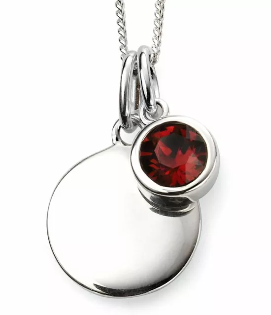 925 Sterling Silver Crystal Birthstone & Tag Pendant Necklaces