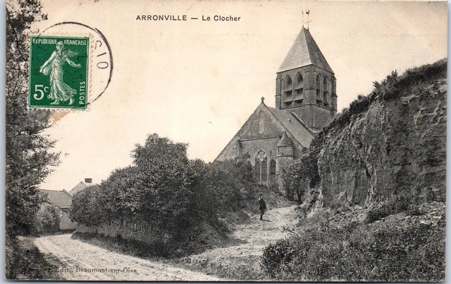 95 ARRONVILLE - vue sur le clocher de l'eglise.