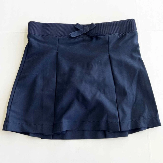 New FRENCH TOAST Pull On Bow Kick Pleat Performance Skirt Skort GIRLS 4T Navy