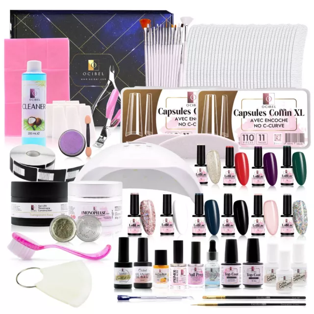 Ocibel France - COLLECTION 2024 - Coffret Kit XXL Faux Ongles Lampe LED/UV 48W G 2