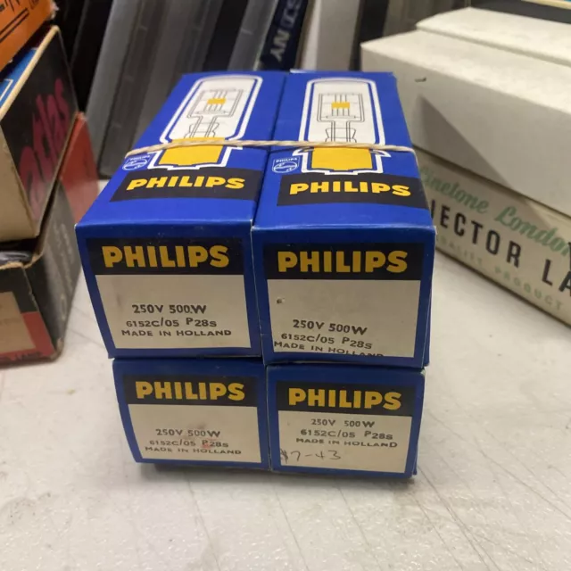 Projector lamp Philips 250V 500w P28s  6152c / 05.  New Old Stock