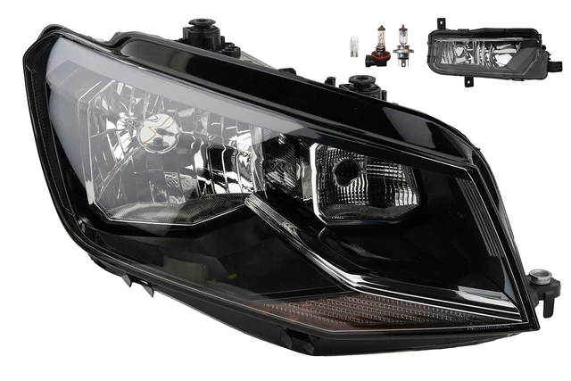 Phare VW Caddy IV (SA) 05/15 - Kit Gauche + Droite Avec Ampoules H4, Réglage Portée, Clignotant Intégré - 13