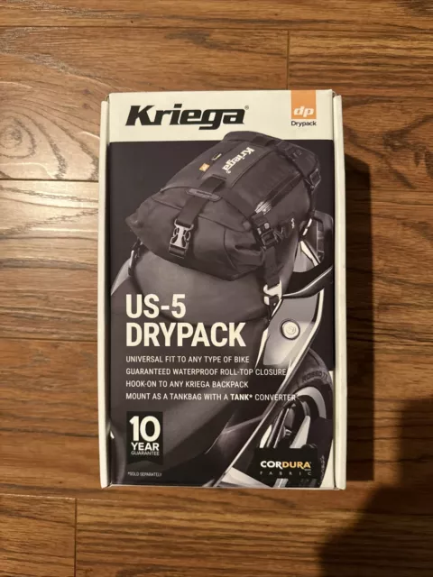 Kriega US-5 Drypack Motorcycle Bag Rear Tank Luggage Waterproof Tailpack 5L