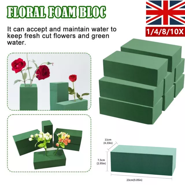 1-10X Artificial Dried Fresh Flower Mud Foam Holder Brick For Floral Block UK 2