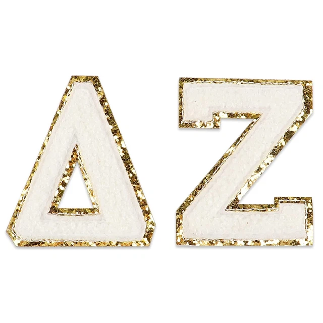 Delta Zeta Chenille Letter Patches With Adhesive Back, Set Of 2 Greek Letter P