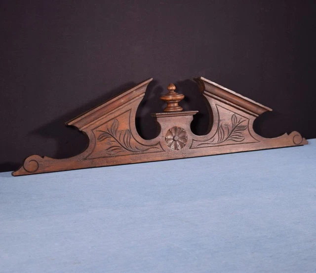 34" Large French Antique Crest/Pediment/Crown in Solid Oak Wood Highly Carved