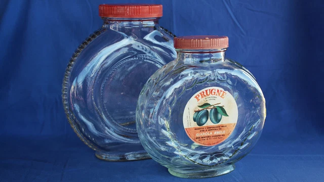 Vasi in Vetro da Bar Drogheria Anni 50 60 Vintage per Prugne Sotto Spirito