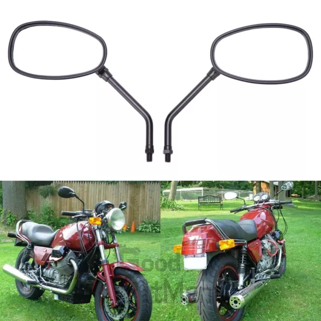 Motorcycle Black Oval Rearview Mirrors For Yamaha V-Star XVS 650 950 1100 1300