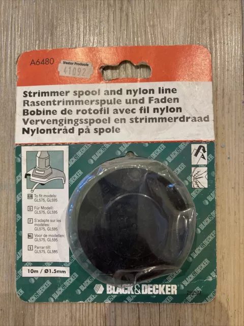 Black and Decker Original Strimmerspule und Nylon Line pn A6480