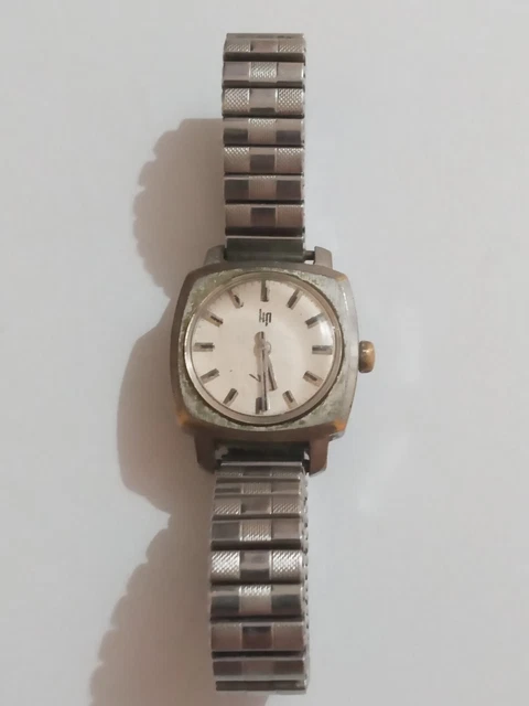 Montre LIP Electronic à L'arrêt - Modèle Vintage, Boîtier Acier, Cadran Blanc, Occasion En Panne