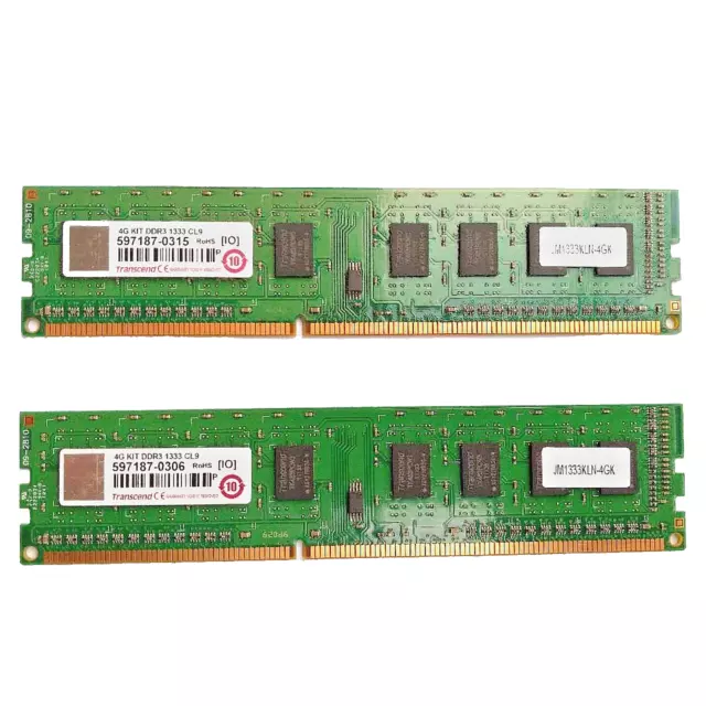 Transcend 4GB (2x2GB) PC DDR3-1333Mhz PC3-10600U DIMM PC 2 X 2GB DRAM Memory DDR