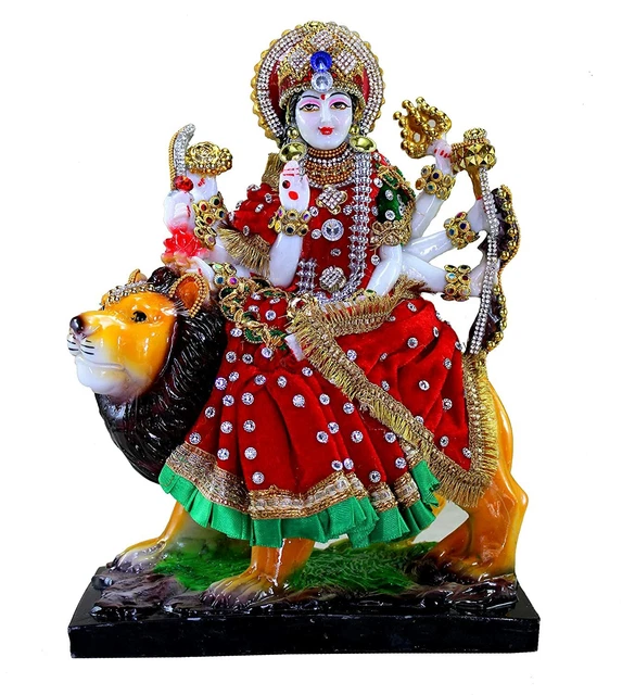 HOME DECOR MAA Durga MATA Rani Sherawali Murti Idol Statue US 67.42