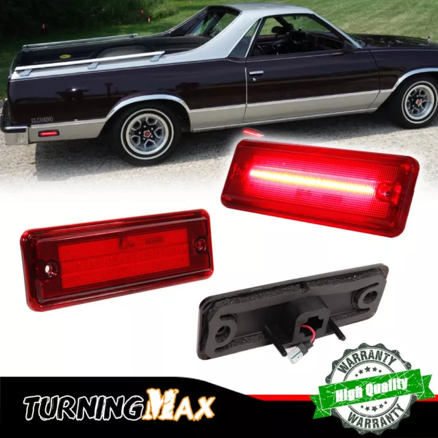 Red LED Rear Bumper Fender Side Marker Light For 1978-1987 El Camino & Caballero