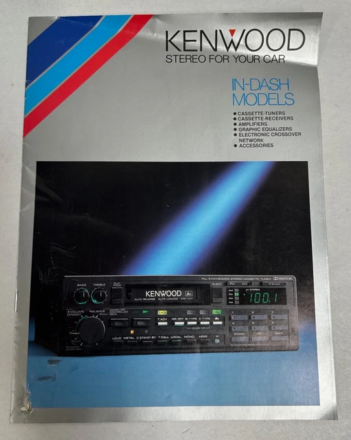 VTG KENWOOD IN Dash Car Stereo Power Amp Original Dealer Sales Brochure ...