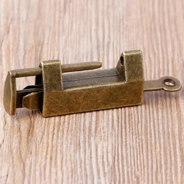 Chinese Old Style Lock Vintage Brass Padlock Wedding Jewelry Box Catch With Key
