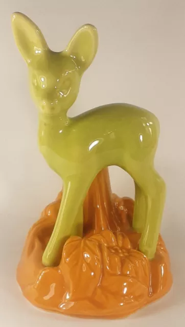 Shawnee Pottery Green Deer Tan Base TV Lamp Rare Mid Century Modern Home Decor