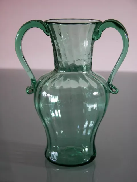 Murano Glas, N. Martinuzzi, V.S.M. Venini & C., kleine soffiato Vase, grün