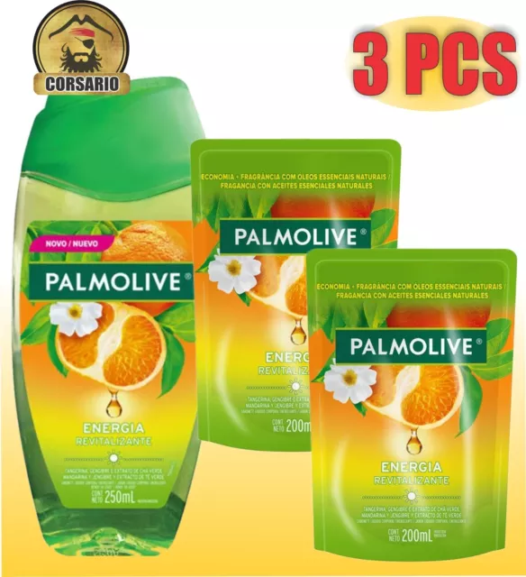Palmolive Revitalizing Energy Body Wash 250 ml /8.4 oz+ two 6.7 oz  refills
