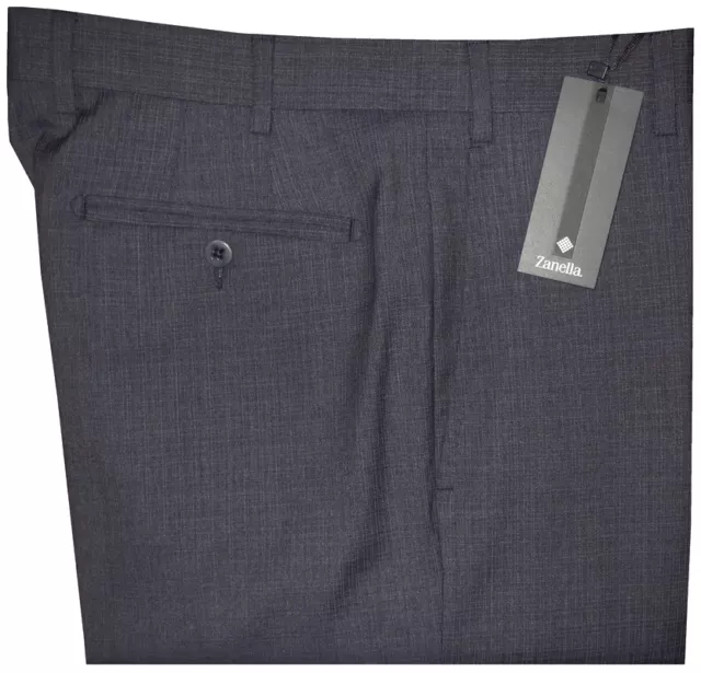 $365 Nwt Zanella Dress Pants Italy Nordstrom Devon Dk Blue-Gray 130'S Wool 40