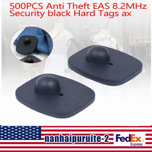 500 Mini Hard Tags W/Pins EAS Clothing Security Anti-Theft Sensor 8.2Mhz 43*50mm