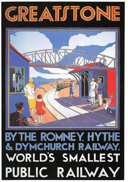 Viaje Repro Póster Tarjeta Postal, Greatstone, Romney Hythe & Dymchurch Tren RV6