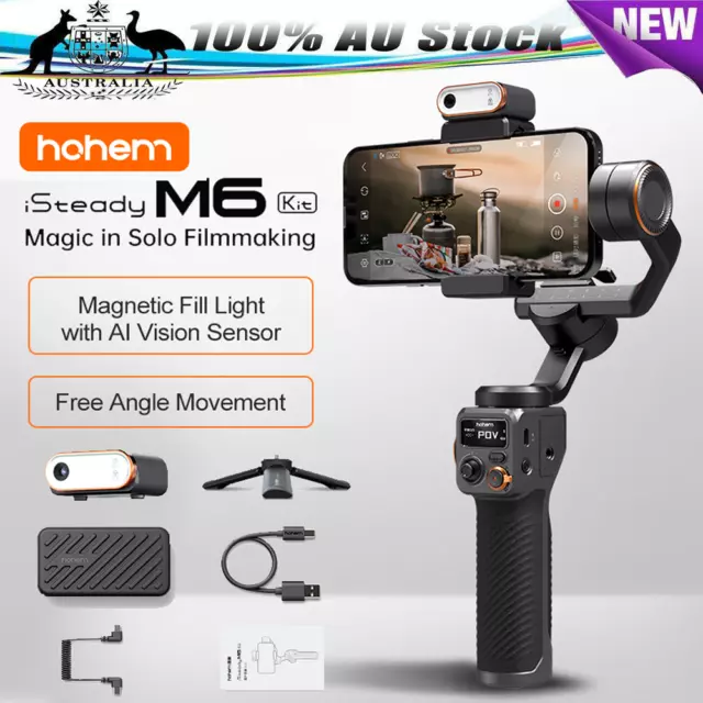 Hohem ISteady M6 Kit Gimbal Stabilizer AI Magnetic Fill Light For IOS iPhone