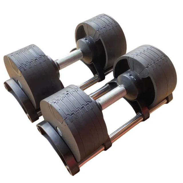 20kg Compact Adjustable Dumbbells Pair Weight Strength Training Home Gym