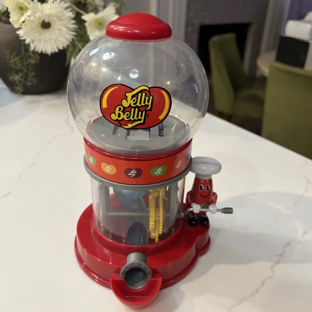 Jelly Belly Candy Dispenser Machine Mr Jelly Bean Vending Gears Crank 2012 Red