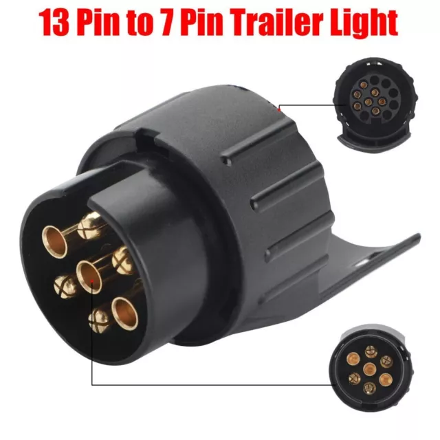 Waterproof 7 to 13 Pin Plug Trailer Truck Towbar Towing Socket Electric Adapter