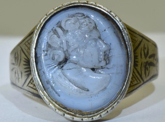 Bague Camée Shakespeare En Or 14K Antique Victorienne C1880 - Taille 6, Occasion