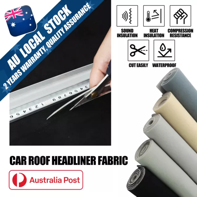 Car Headliner Material Foam Roof Lining Fabric Replace Hood Liner Dampens Noise