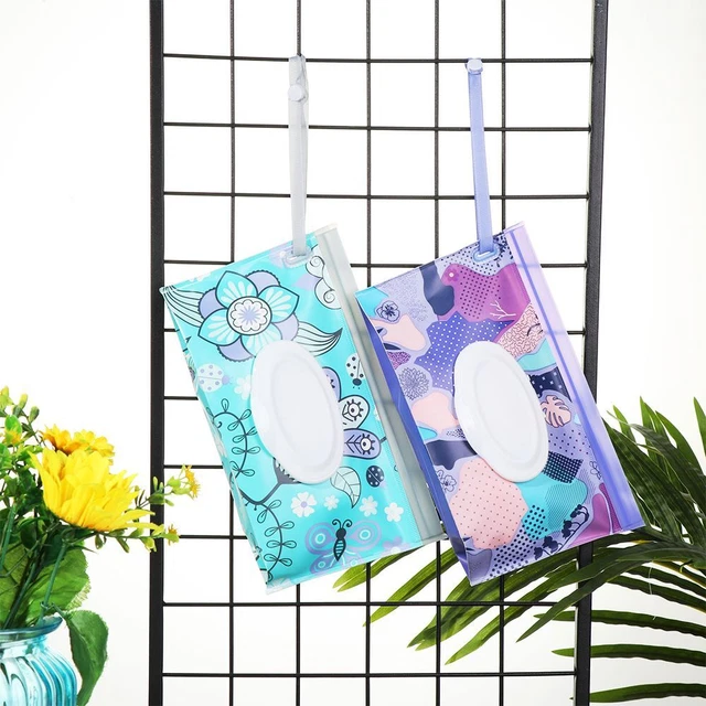 Reusable Portable Tissue Box Baby Wipe Dispenser Cosmetic Pouch Wet Wipes Bag
