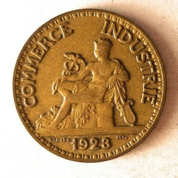 1923 FRANCE 50 CENTIMES - High Quality Coin - FREE SHIP - Bin #320