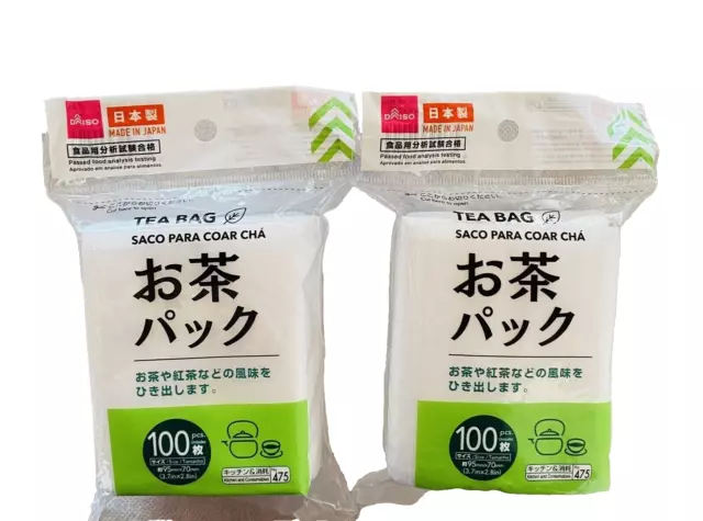 5 pack of 100 DAISO Made In JAPAN Tea Packs  3.7x2.8"  Packs tea leaves