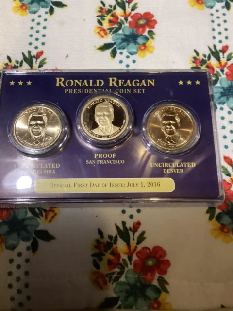 Ronald Reagan 2016 Presidential Dollar Coin Set Official First Day Issue-Rare