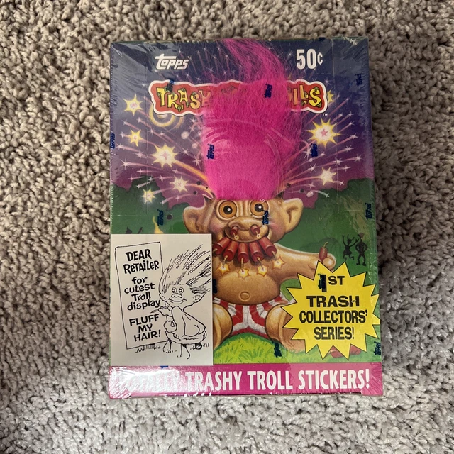 1992 TRASH CAN Trolls Sticker Trading Card Box 1st Series Topps Wax
