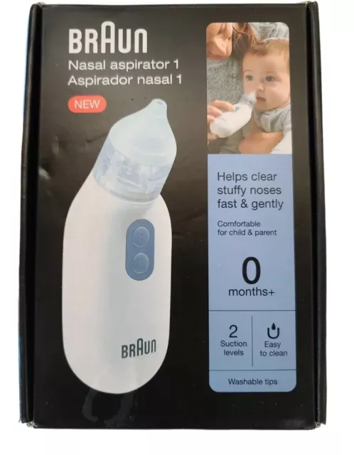 Braun Nasal Aspirator 1 Helps Clear Stuffy Noses Fast And Gently 0+ Months