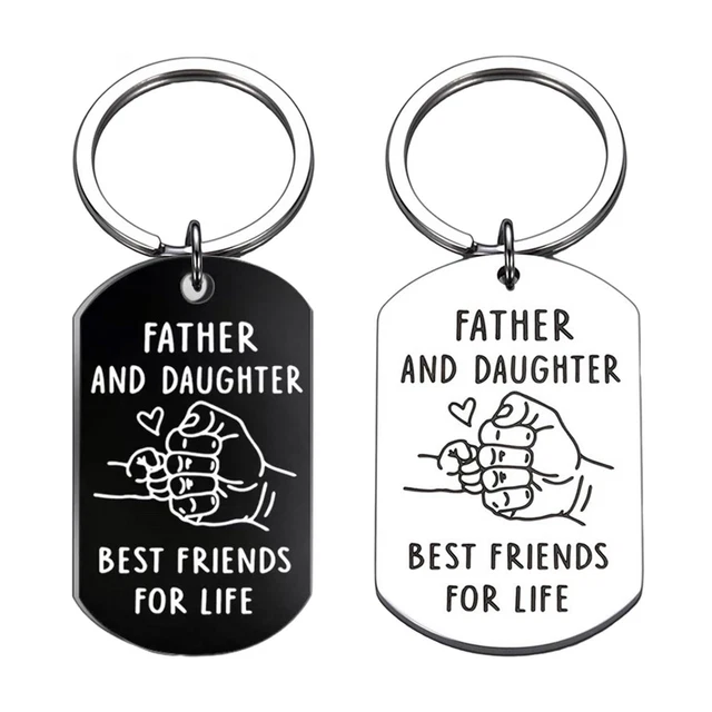 XWXWXW Cadeau Papa, Porte Clés Personnalisé En Inox, Idée Cadeau Fête Des Pères, Porte Clé Avec Enfants, Cadeau Anniversaire Papa Original (1