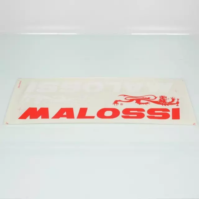 Planche autocollant stickers logo Malossi rouge blanc 610x130mm pour moto déco