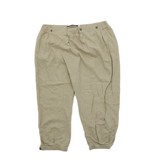 Daughters Of The Liberation Women's Trousers L Tan Rayon with Linen Chino