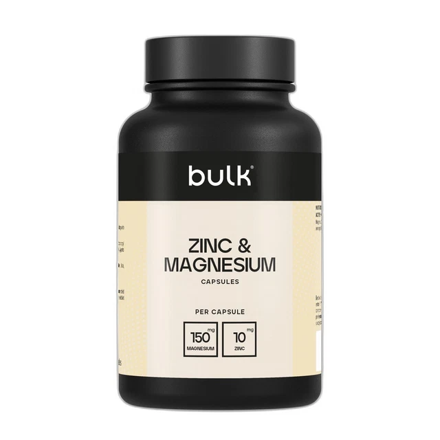 BULK ZINC MAGNESIUM Mineral Supplement Vegan 60 Capsules £11.99 ...