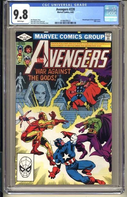 Avengers #220 CGC 9.8 WP NM/MT  Marvel Comics 1982 Moondragon & Drax app v1