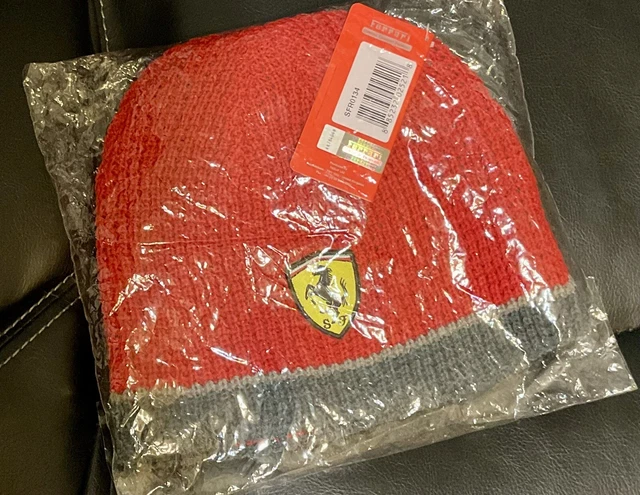FERRARI Beanie Race Red Scuderia Formula One F1 Porsche GT3 - 100% Authentic A+