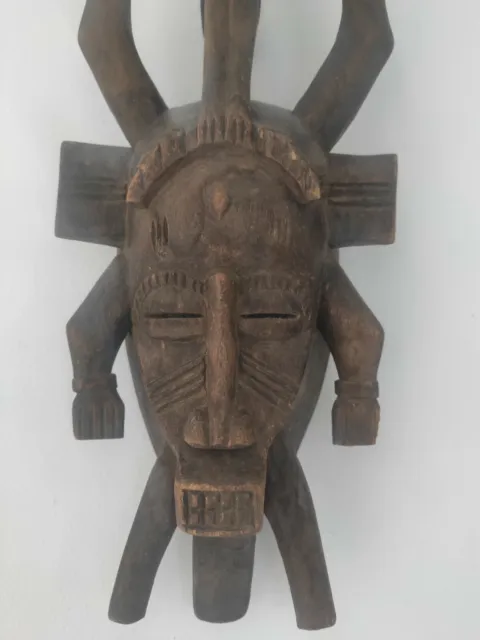 African wooden Mask SENOUFO. Masque africaine en bois cote d'ivoire 2