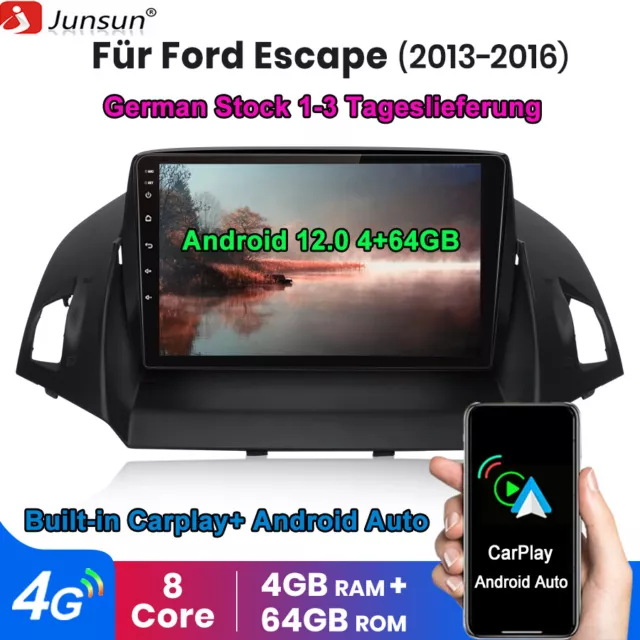 9" Für Ford Kuga Escape C-Max Autoradio Android 12.0 GPS Navigation RDS CarPlay