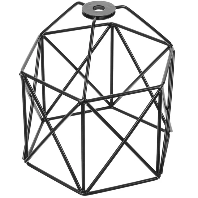 Abat-jour Cage D'ampoule Métal Noir Vintage - 14,5 X 12,5 Cm