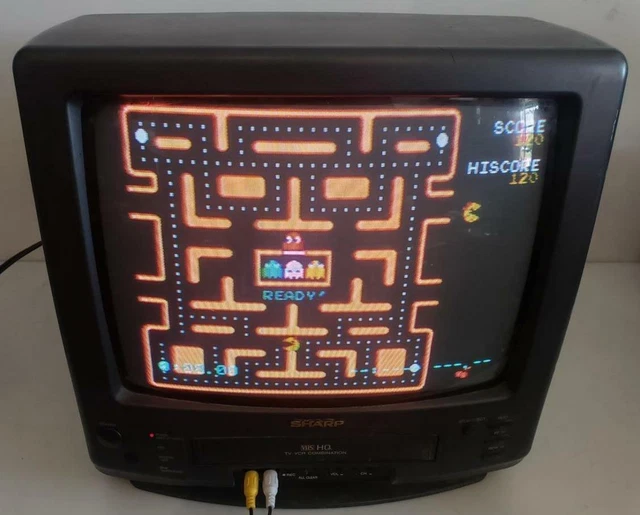 SHARP 13& COLOR CRT TV VCR Combo Model 13VT-F40 Black Television