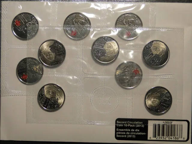 2013 Canada Laura Secord 25 cent Circulation 10-coin pack coloured quarter 1812