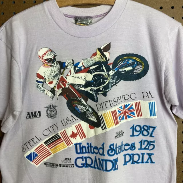 VINTAGE MOTOCROSS SUPERCROSS Dirt Bike T-shirt 80s United States 125 ...
